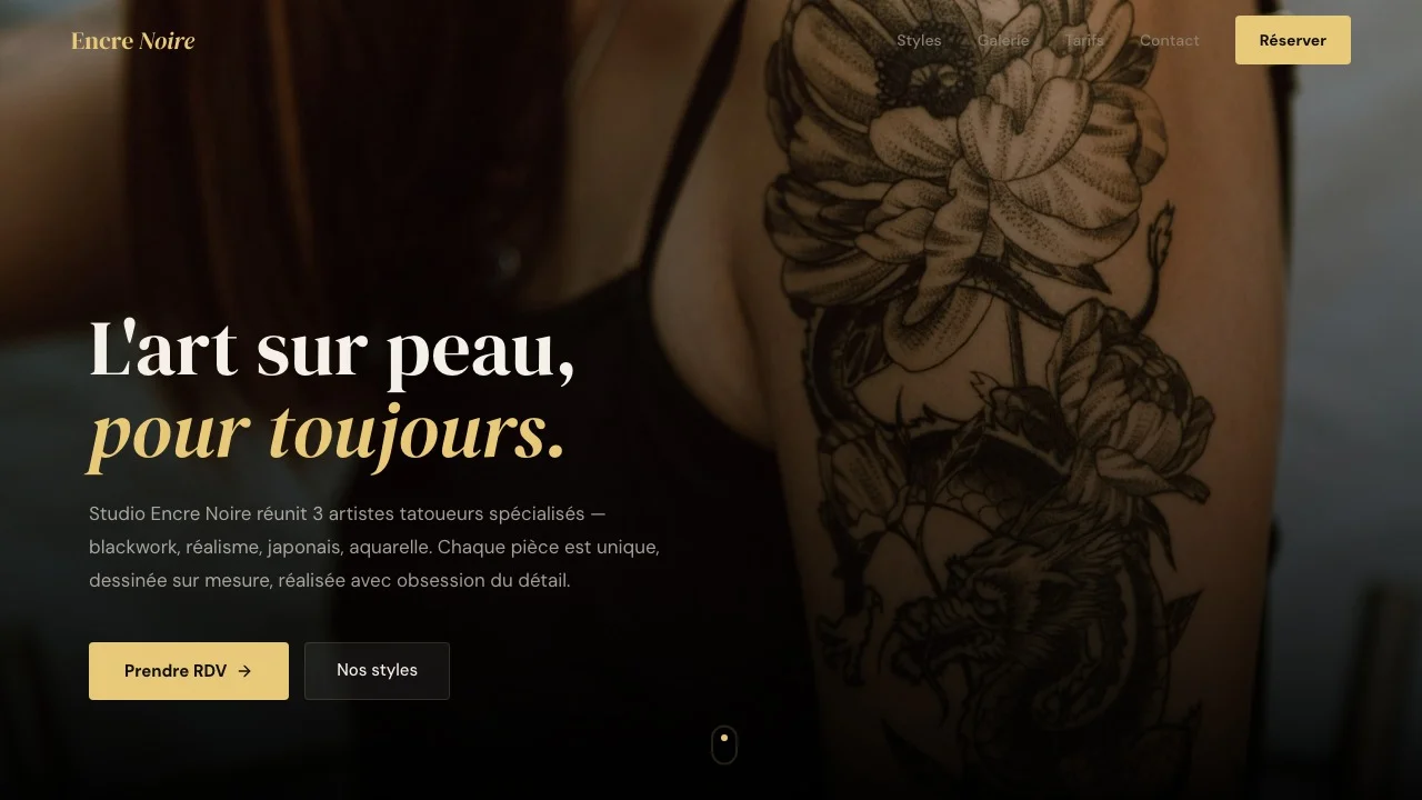 Aperçu du modèle Encre Noire