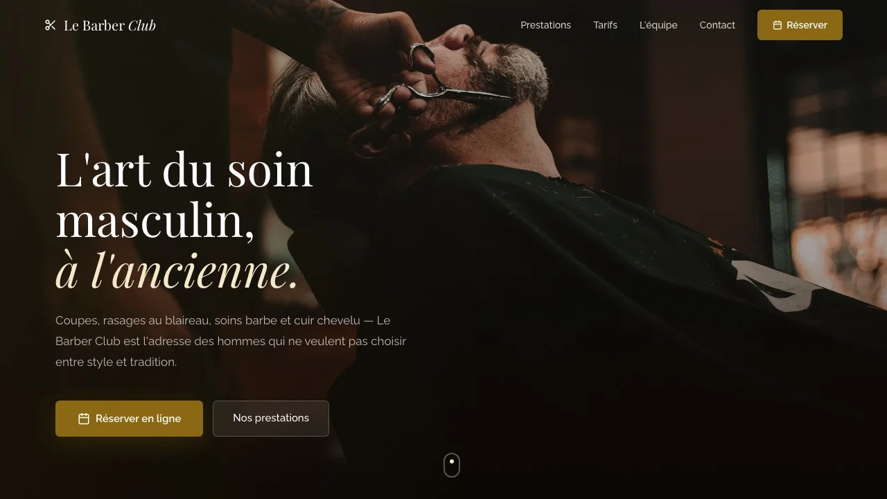 Aperçu du modèle Le Barber Club
