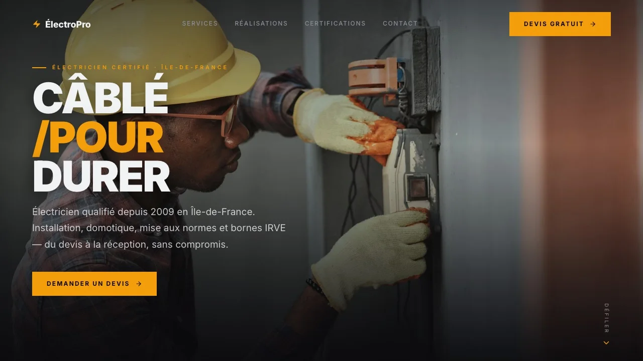 Aperçu du modèle ÉlectroPro Modern