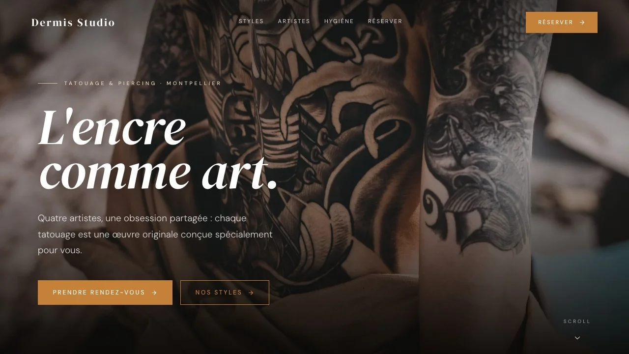 Aperçu du modèle Dermis Studio