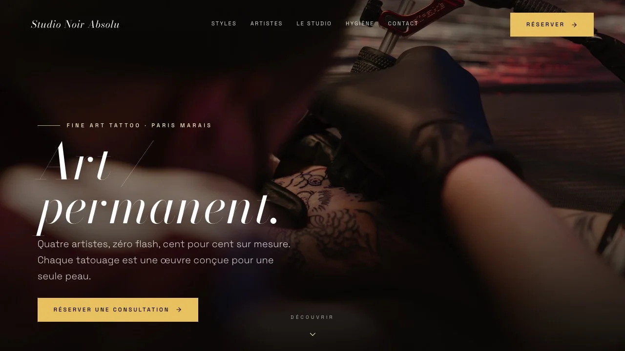 Aperçu du modèle Studio Noir Absolu