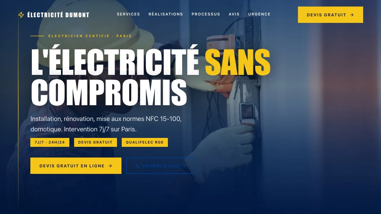 Aperçu du modèle Électricité Dumont