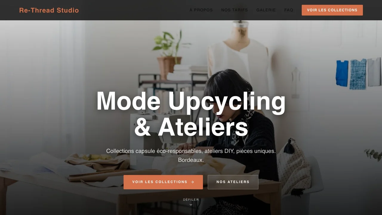 Aperçu du modèle Re-Thread Studio