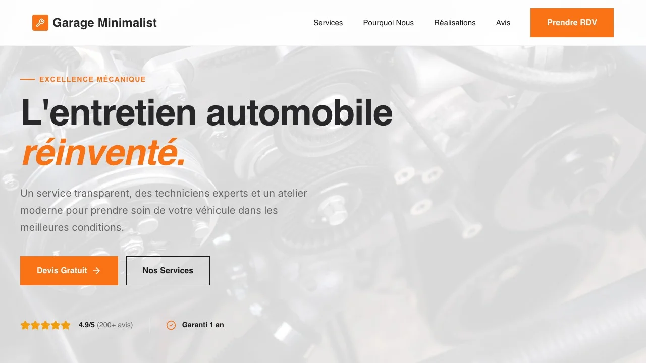 Aperçu du modèle Garage Minimalist