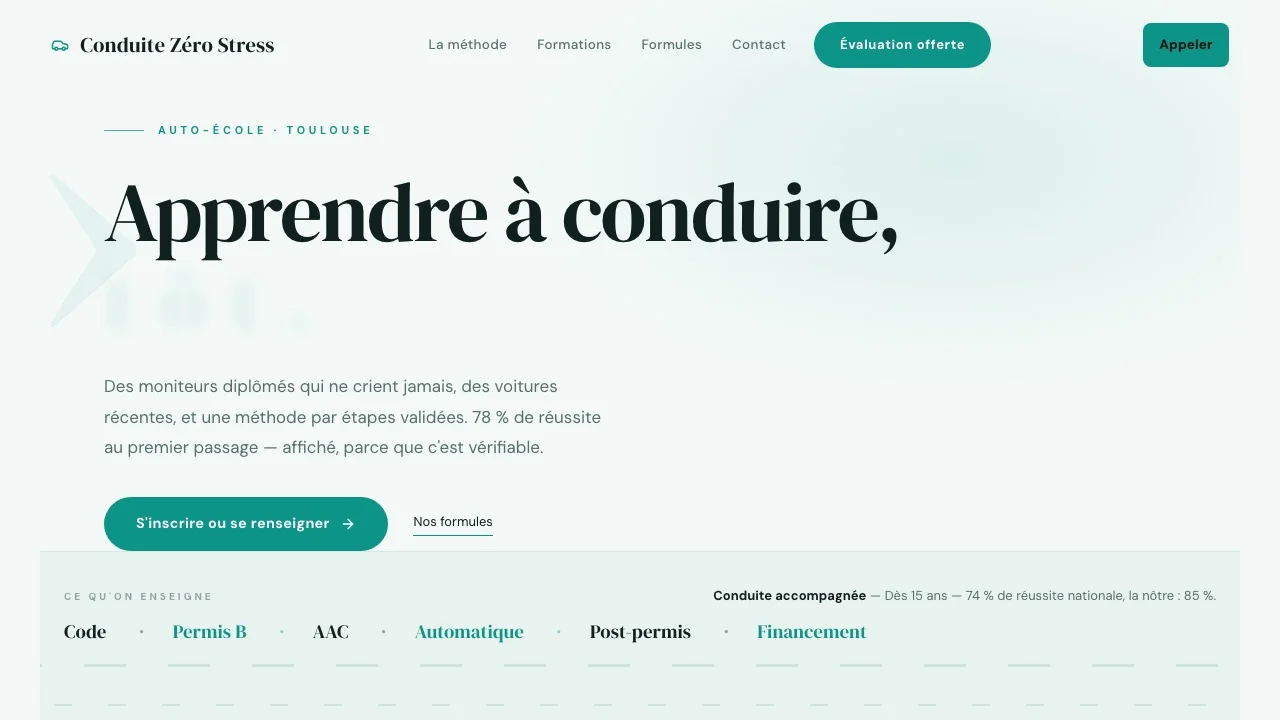 Aperçu du modèle Conduite Zéro Stress
