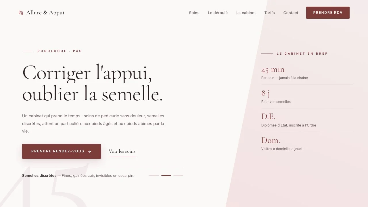 Aperçu du modèle Allure & Appui